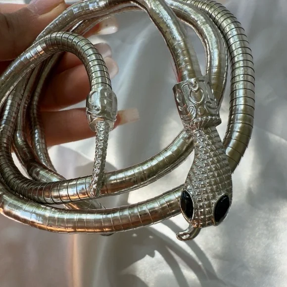 Silver Serpenti Snake Necklace-Bracelet Multifunctional - Picture 15 of 17